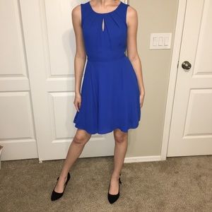Beautiful Express Royal Blue Keyhole Dress